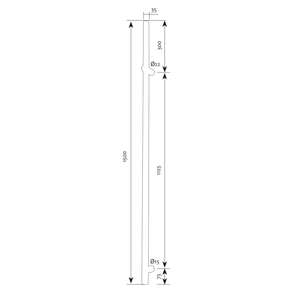 Picture of SA 8200D-1 Cylinder handrail - key / knob