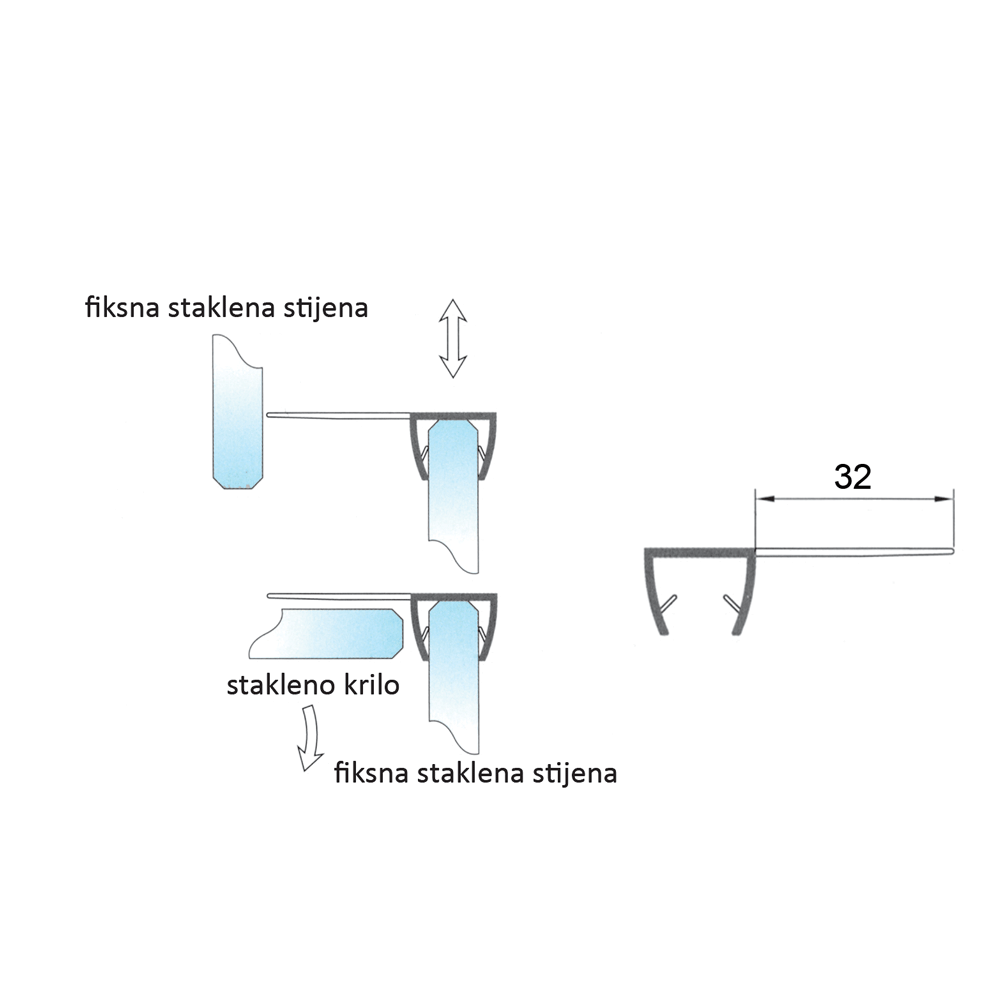 Slika: TA PS-13C 8mm Brtva s perom 32mm,  90˚