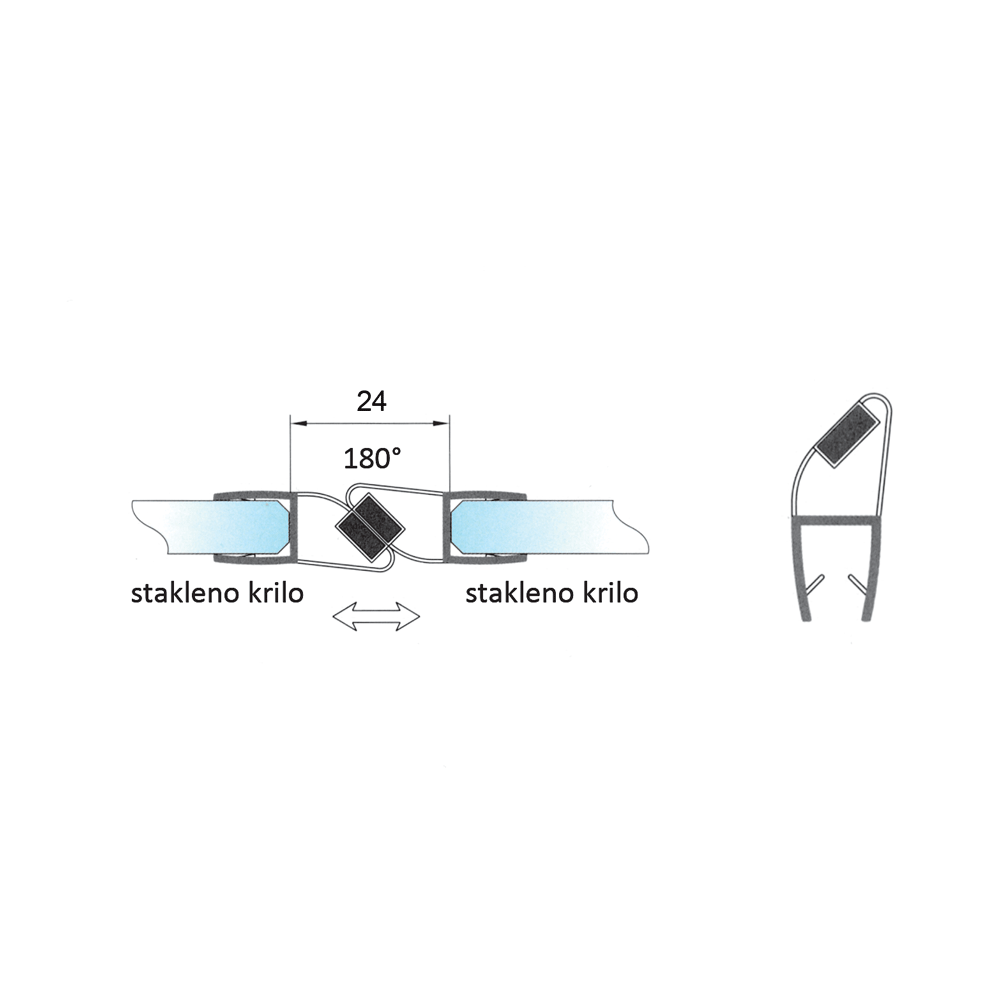 Picture of TA PS-8M 8mm 180° magnetic seal strip