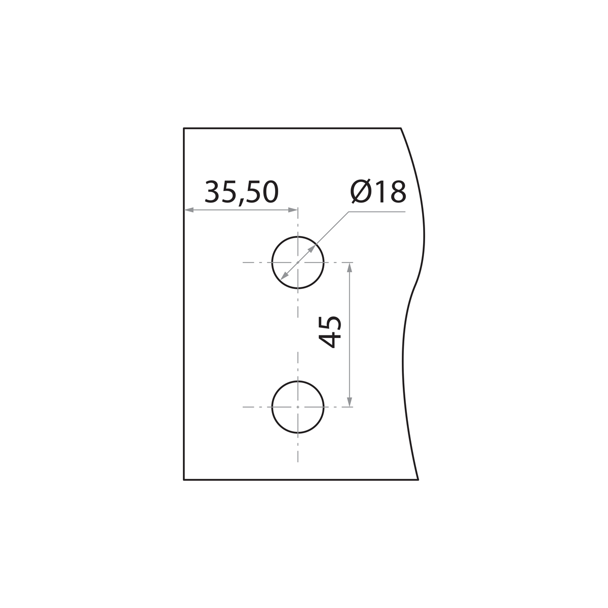 Slika: SA CU01-1 Spojnica alu/staklo, aluminij