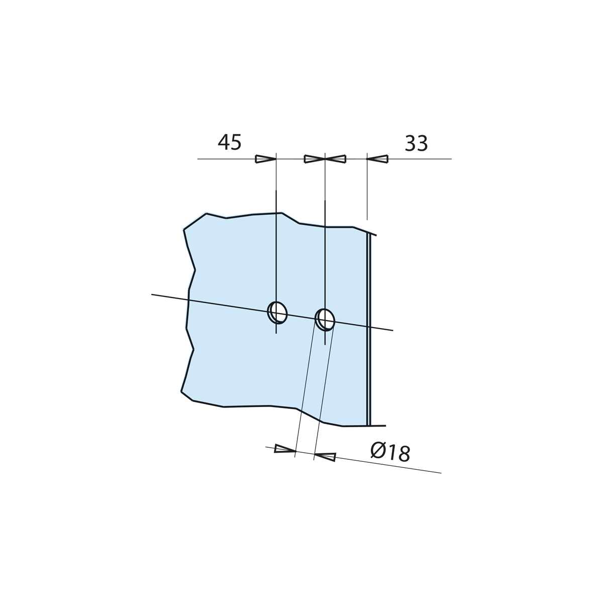 Slika: M V-201 INOX Economy spojnica staklo/drvo