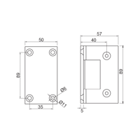 Picture of SA 8500G-6 ix SAT Fixed clamp wall/glass, NET PRICE!