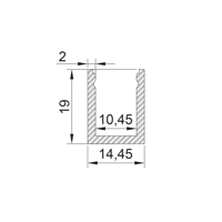 Picture of IG UP alu POL U-profile for shower enclosure