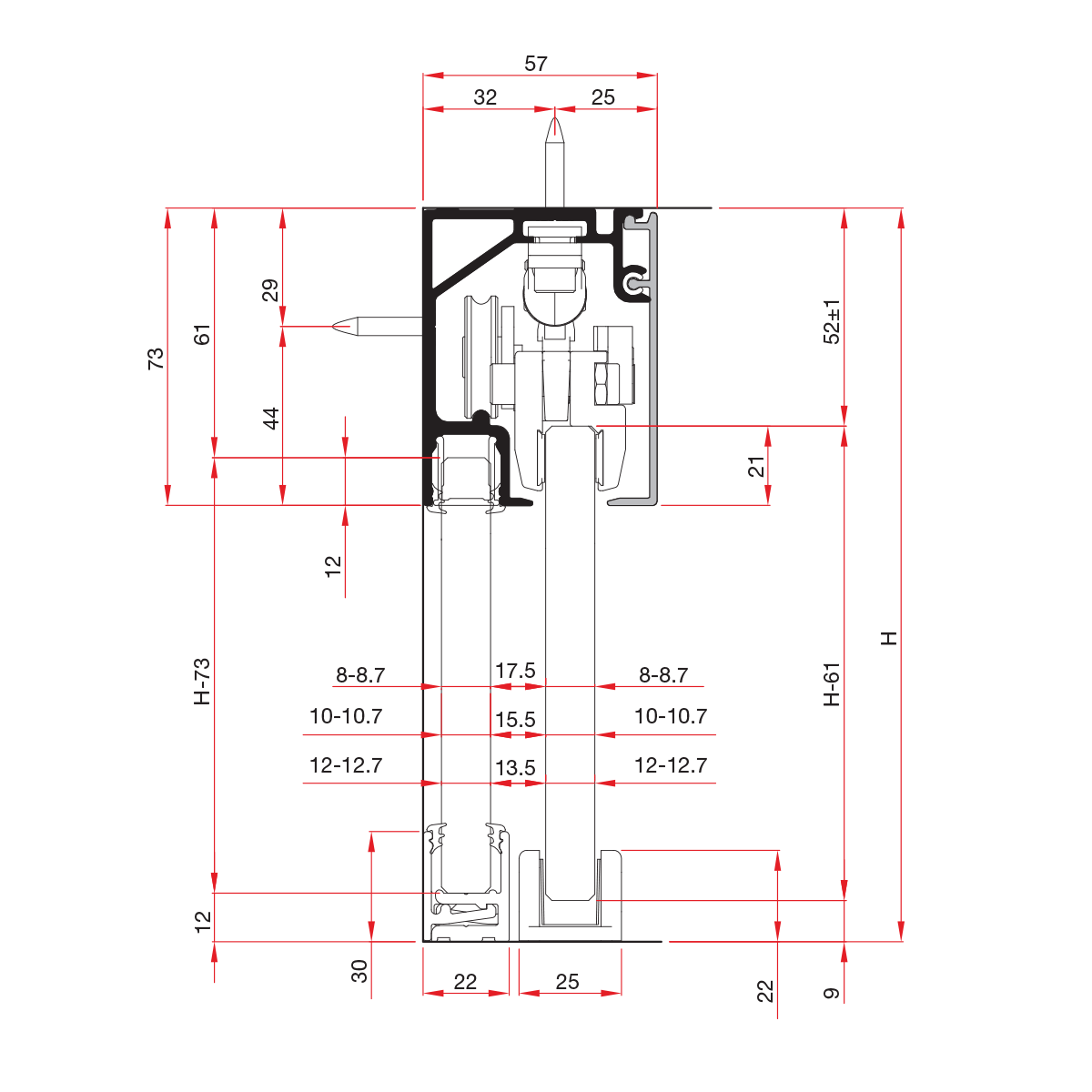 Slika: V 2720 2m Solo Vetro vodilica s fikserom