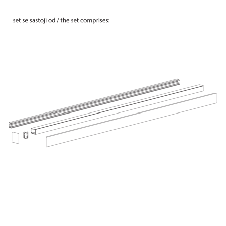 Slika: V Universal F.0426.5.2.25 Kit vodilice 2400mm SIVA GRAFIT
