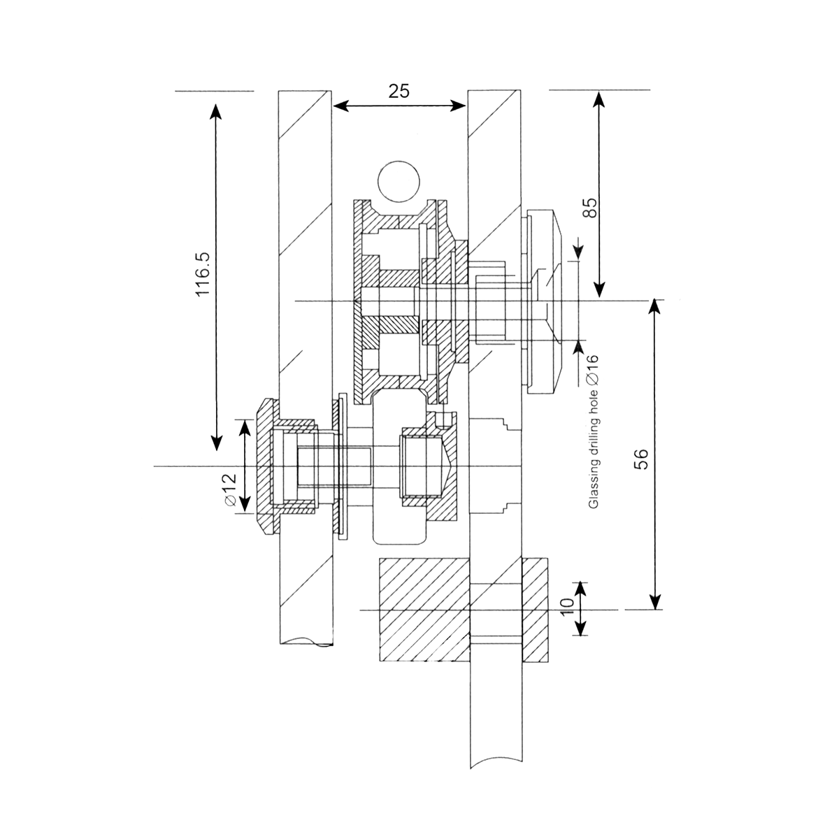 Slika: S HOA001 ix POL Lara SET za tuš kabinu kutna 1000x1000mm