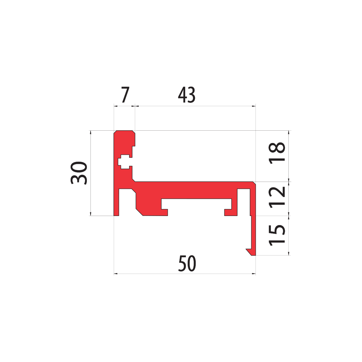 Slika: IG AD 5700 STANDARD "Z" aluminijski dovratnik