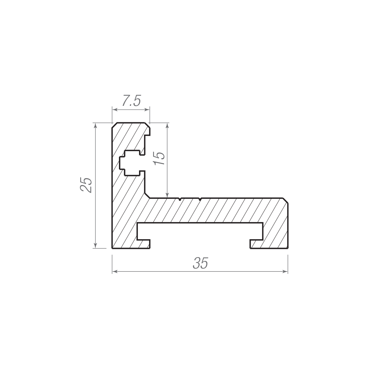 Slika: IG AD 5700 MINI CRNI Aluminijski dovratnik